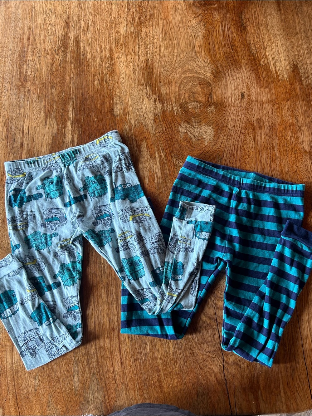 2 Pair Carters Blue Size 6 Construction Boys Cotton Pajama Pants Trucks Stripes